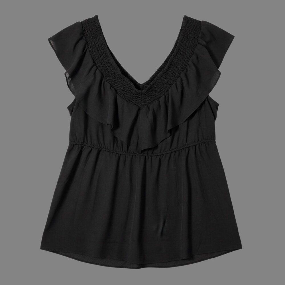 NWT Torrid Black Gauze and Chiffon Baby Doll Tie Top SZ 4 (26) - Picture 4 of 9